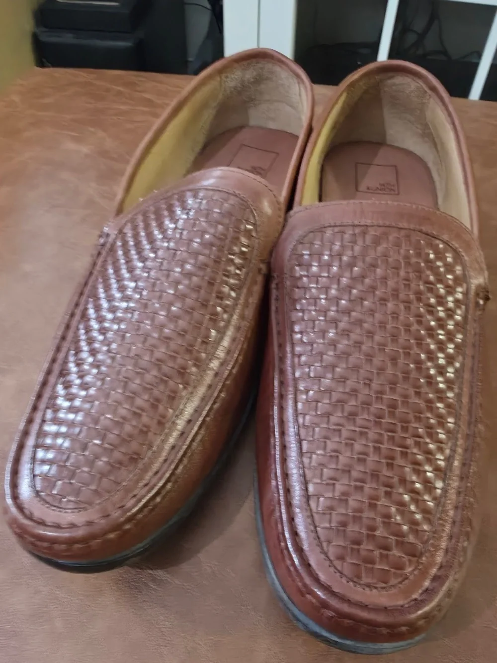14th & Union Men’s Size 14M Brown Woven Leather Loafers